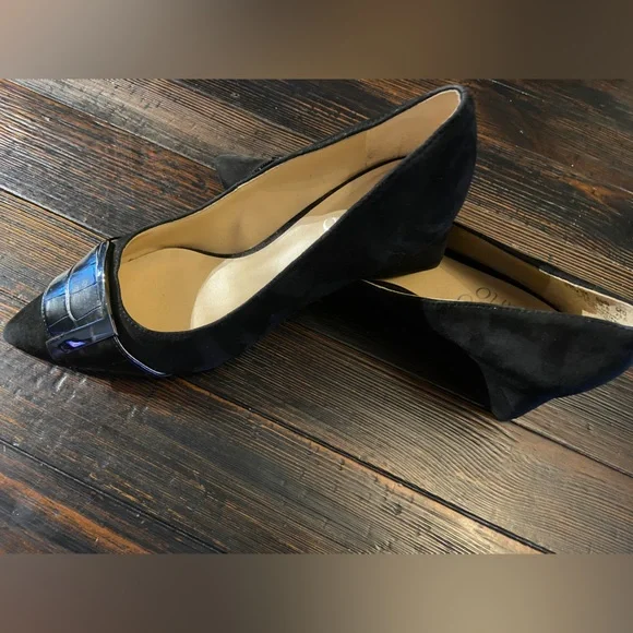 Franko Sarto Black Suede Low Wrapped Block Heels - Picture 7 of 9